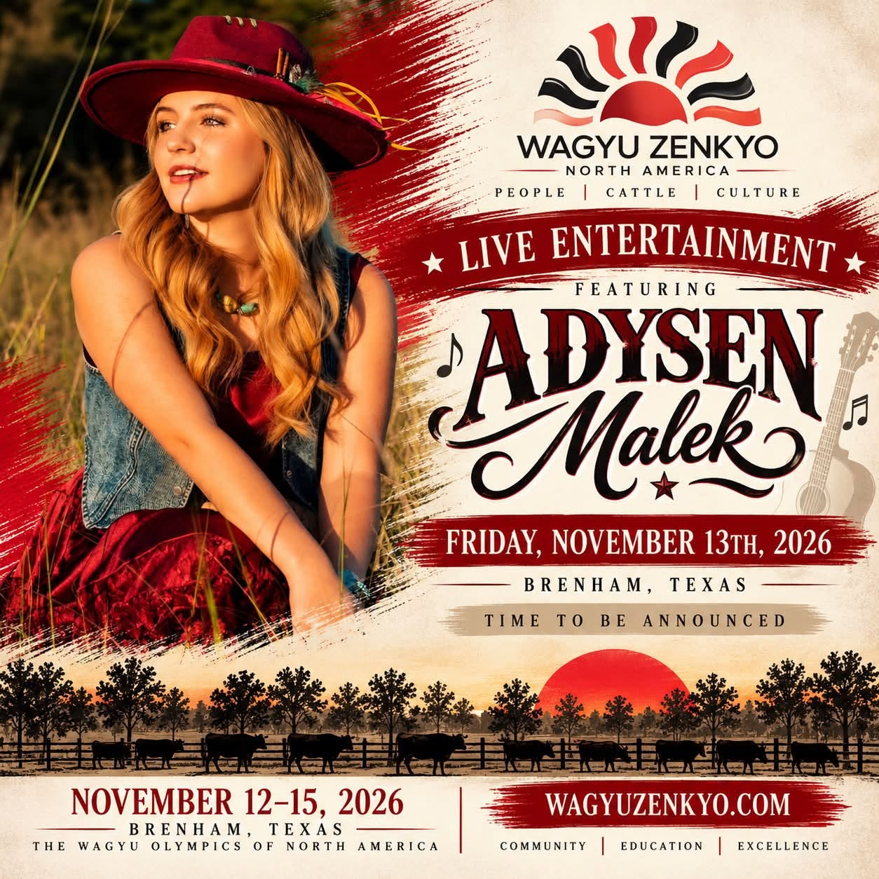 Adysen Malek — Live Entertainment, Friday November 13, 2026